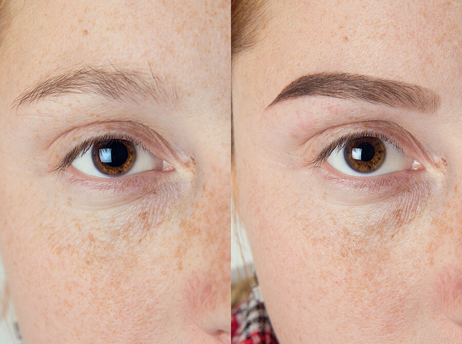 Professional eyebrow microblading for client in Essex